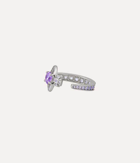 Vivienne Westwood Maitena Ring in PLATINUM/LAVENDER CZ